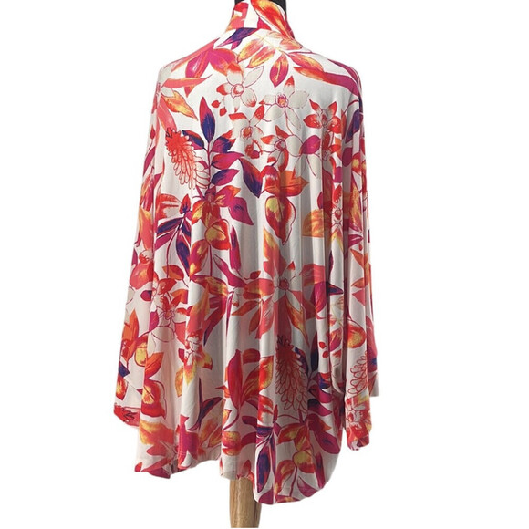 Natori open front floral cardigan duster vacation tropical sz 1X - Picture 2 of 11